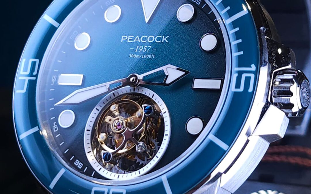 全新Peacock孔雀 潛水陀飛輪腕錶